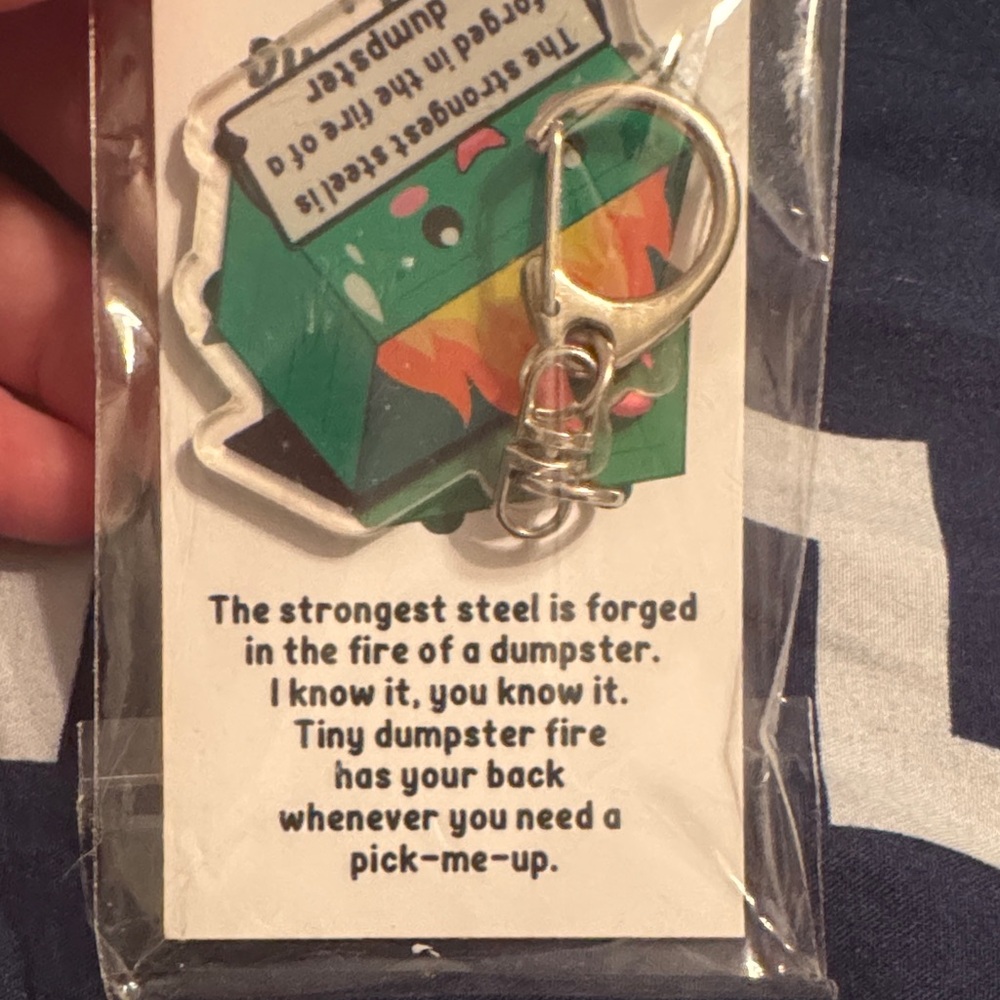 Cute‎ Dumpster Fire Keychain